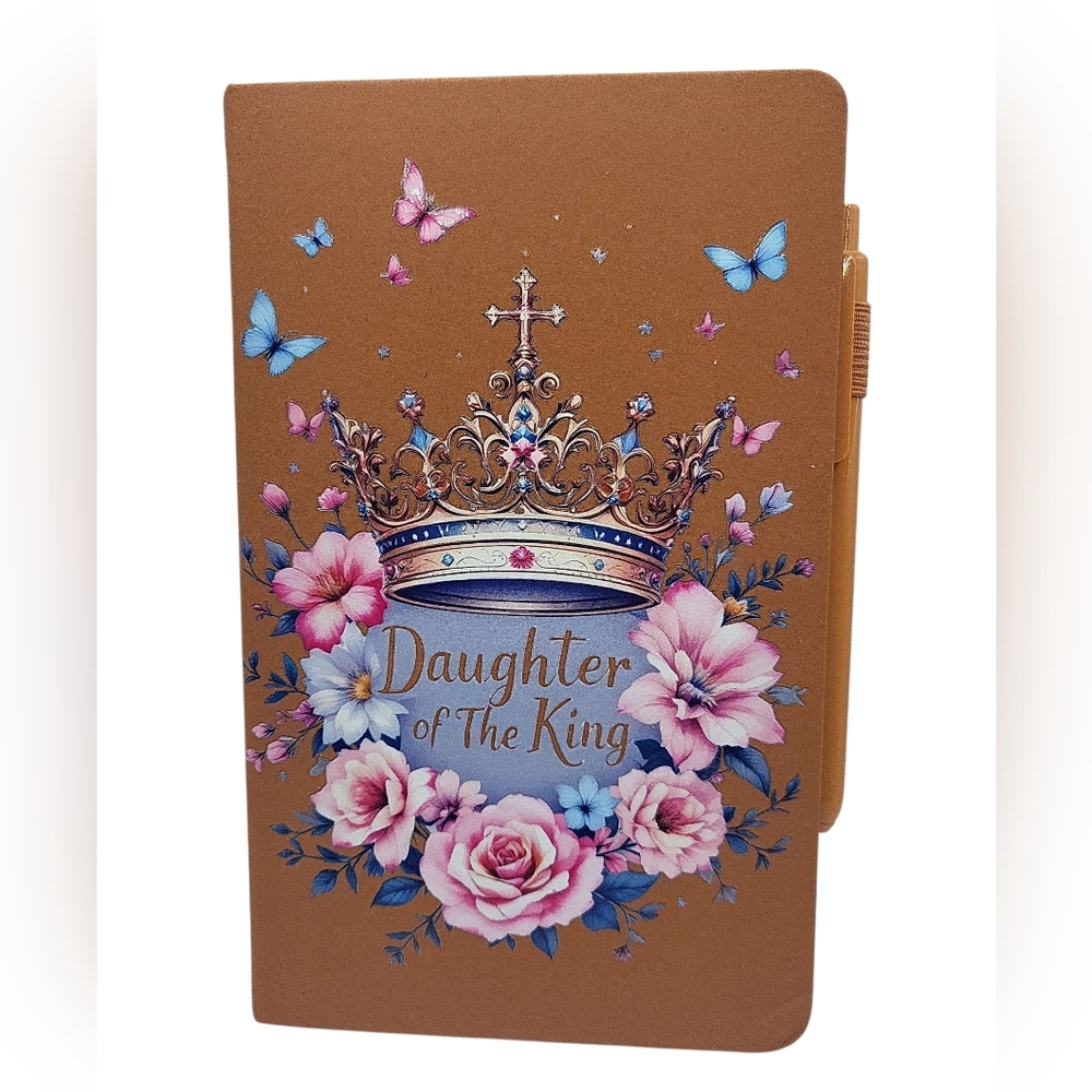 Handcrafted Brown Floral Crown Notebook